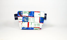 Medium Cosmetic Bag, Blue and White
