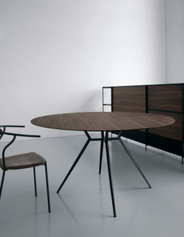 Tisch BALANCE rund Nussbaum