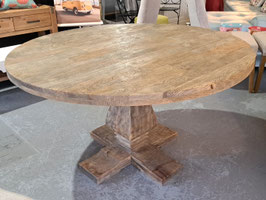 Round Elm Timber Pedestal Base 6 Seater Dining Table