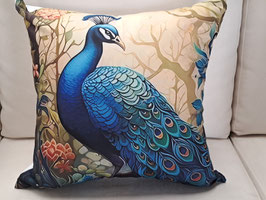 BRAND NEW Blue & Gold Peacock Cushion - 2 Available