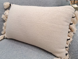 Cream Tassle Edge Rectangle Cushion