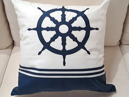 BRAND NEW Navy & White Nautical Helm Cushion