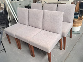 Set 6 Neutral Upholstered Dining Chairs