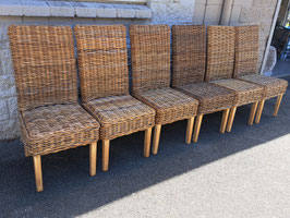 "Early Settler" Set 6 Thick Cane High Back Dining Chairs
