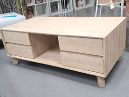 Whitewash Timber 2 Drawer Coffee Table