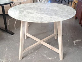 Round Grey Marble Top Dining Table