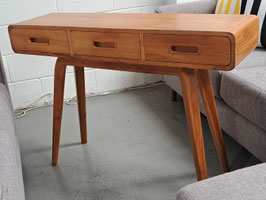 Teak Curved 3 Drawer Hall Table