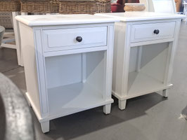Pair Satin White Bedsides - 2 Pairs Available