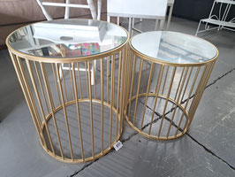 BRAND NEW Mirror Top Gold Metal Side Table - 2 Sizes