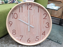 BRAND NEW Large Round Glass Front Natural Wall Clock