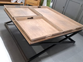 Large Square Oak Tray Top Coffee Table