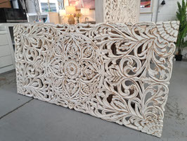 Large Whitewashed Carved Timber Wall Hanging