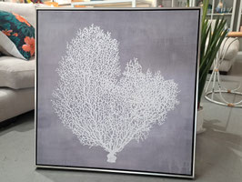 Framed Navy & White Coral Print