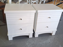 "Amart" Pair Satin White Bedsides