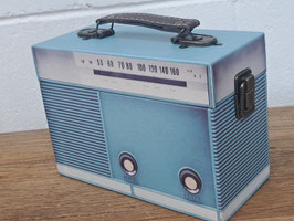 BRAND NEW Retro Blue Radio Storage Box