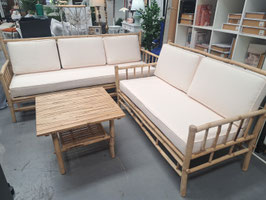 EX DISPLAY Weatherproof Bamboo 3 Pce Lounge Suite