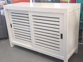 White Slat Door Timber Buffet
