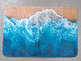 BRAND NEW Plush Beach Shoreline Bathroom / Door Mat