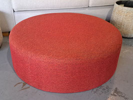 Large Round Tangerine Red Ottoman