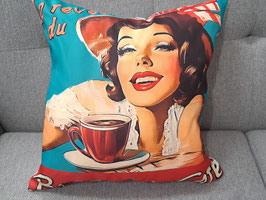 BRAND NEW Waterproof Retro Woman with Coffee Cushion
