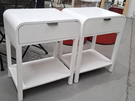 BRAND NEW Pair White Curved Bedsides