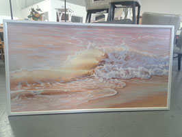 Framed Sunset Shoreline Painting by Chris Postle