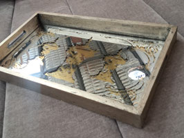 BRAND NEW Distressed Gold & Silver Mirrored Tray
