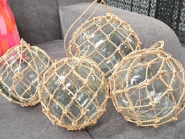 Glass & Rope Decor Buoys - 2 Sizes