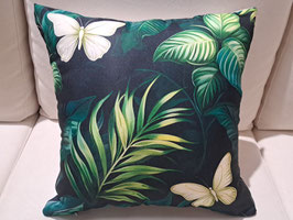 BRAND NEW Outdoor Waterproof White Butterfly/Green Foliage Cushion - 2 Available