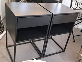 Pair "Ikea" Black Bedsides