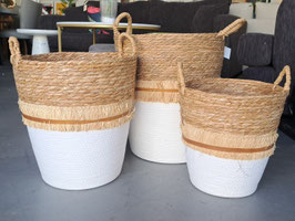 BRAND NEW Fringed Basket with Handles - 3 Sizes