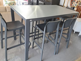 Charcoal Aluminium, Glass & Resin Weatherproof 7 Pce Outdoor Bar Setting