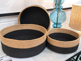 Black Dip Woven Basket - 3 Sizes