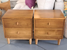Pair Timber Scandi Style Bedsides