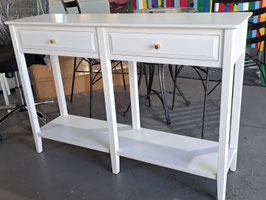 BRAND NEW White Timber 2 Drawer Hall Table