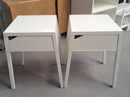 Pair Basic White Metal Bedsides