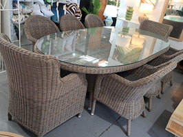 "Bridgman" Heavy Duty Weatherproof Wicker 9 Pce Outdoor Dining Suite