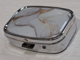 BRAND NEW White Marbled Pill Box