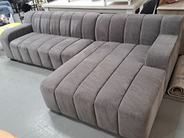 "Oakland" Grey Velour 4 Seater Chaise Lounge