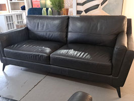 "Kick Furniture" Black Leather 3 Seater Lounge
