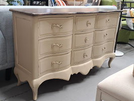 Curved Front Vanilla Cream Timber Dresser
