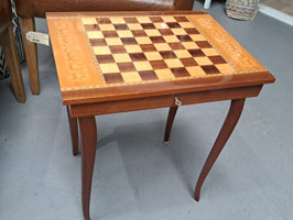 Vintage Italian Marquetry Inlay Timber Musical Chess Side Table