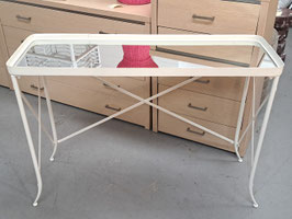 Mirror Top White Painted Metal Hall Table