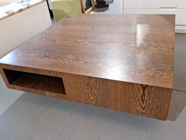 Large Heavy Timber Veneer Finish Square Coffee Table