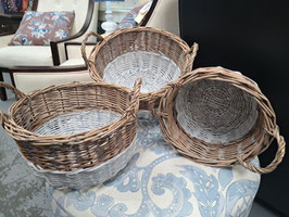 BRAND NEW White Dip Cane Basket - 3 Sizes