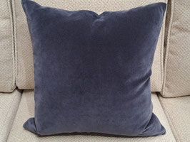 Navy Velvet & Linen Feather Cushion - 2 Available