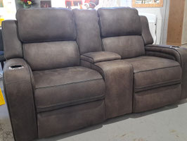 "Bradford" Mocha Brown Electric Reclining 2 Seater Lounge
