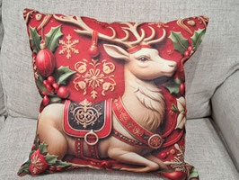 BRAND NEW Red Reindeer Cushion - 2 Available