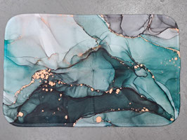 BRAND NEW Plush Marbled Teal Green Bathroom / Door Mat