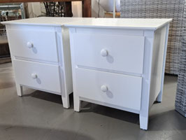 Pair White 2 Drawer Bedsides